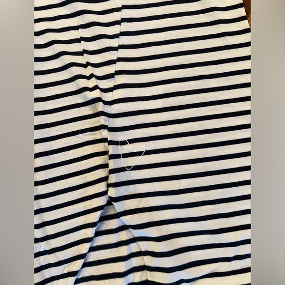 FRANK & EILEEN Black & White Stripe Tank Dress Midi Asymmetrical Hem Made in USA - Picture 8 of 8